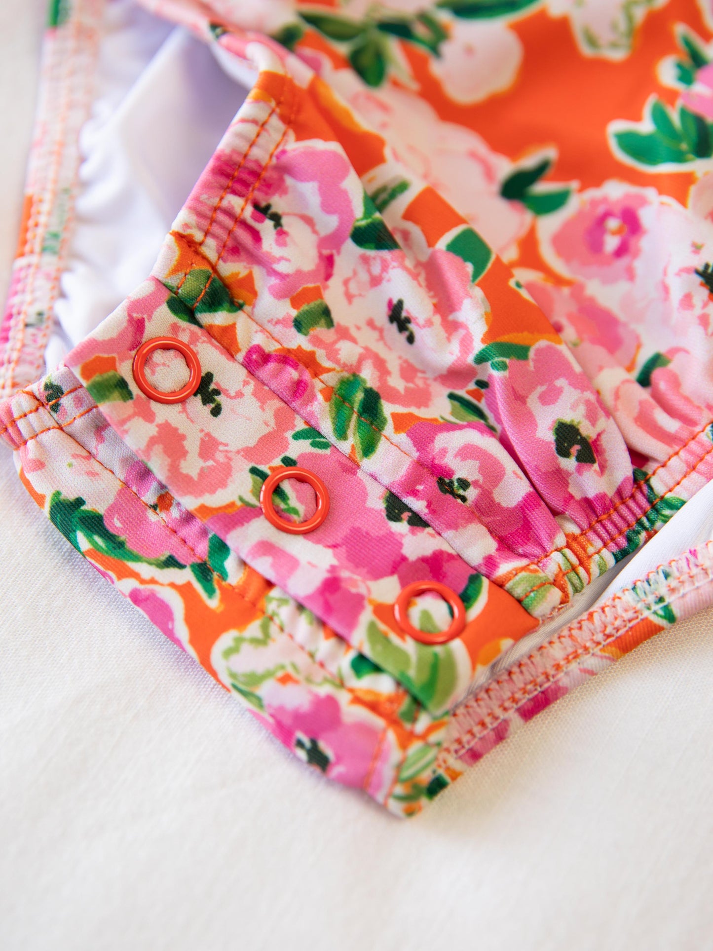 Mary One Piece - Glowing Pink Flowers