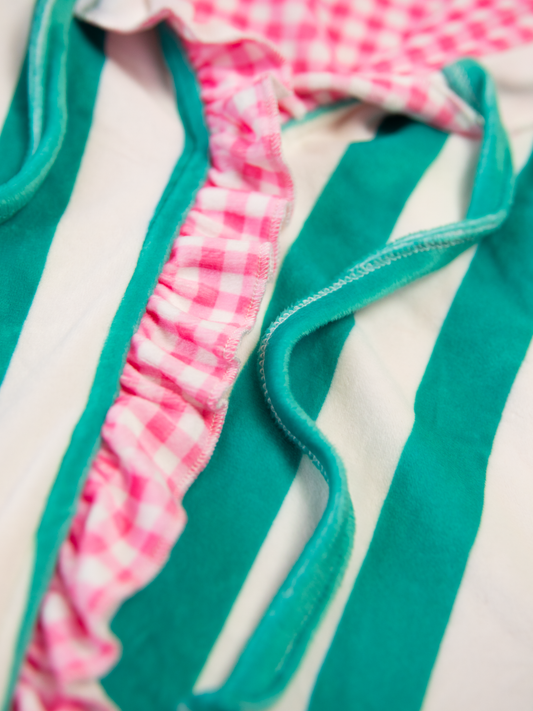 Terry Cover Up - Sea Green Stripe