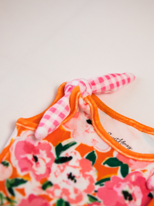 Tiffany Romper - Glowing Pink Flowers