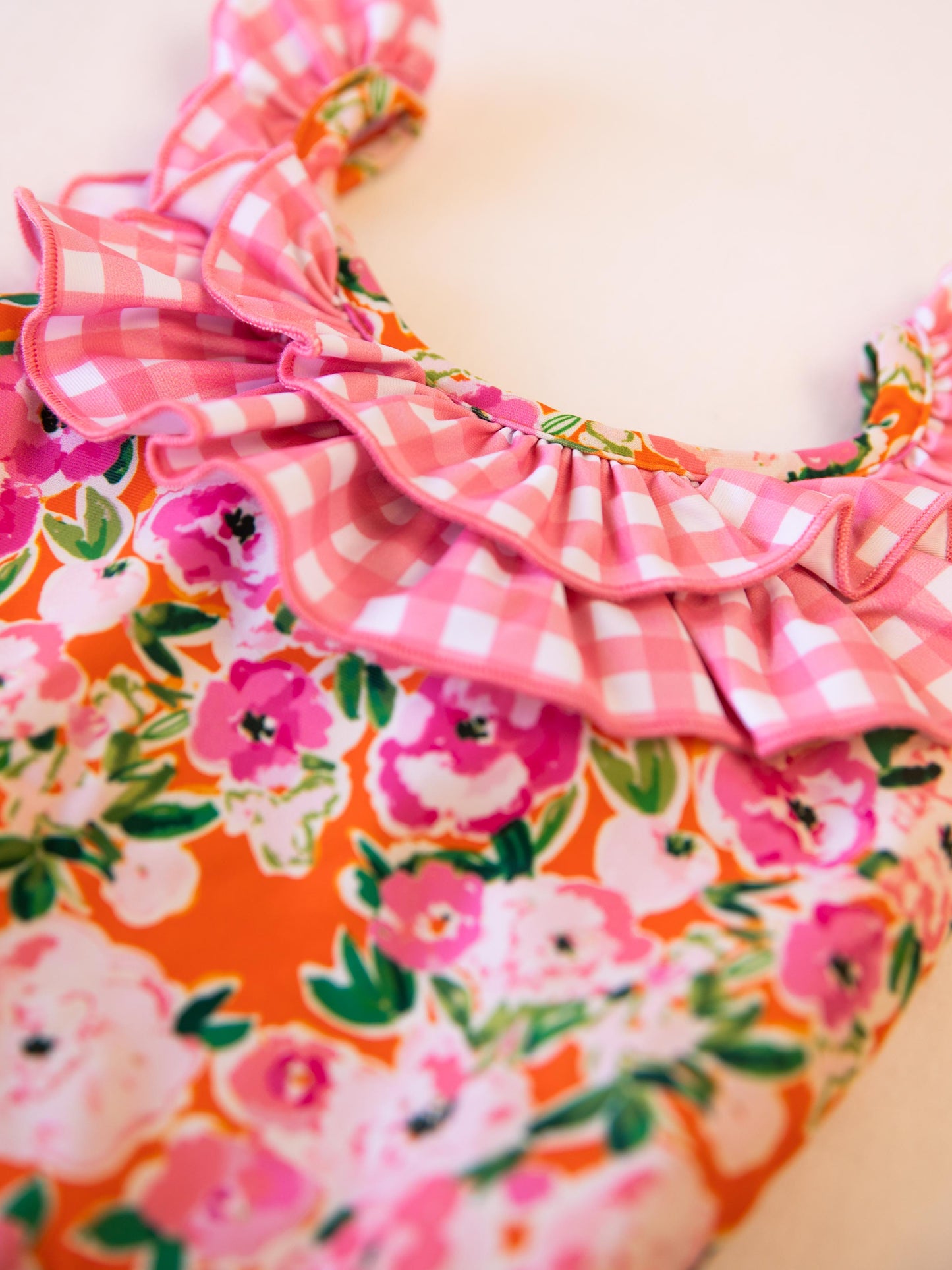 Mary One Piece - Glowing Pink Flowers