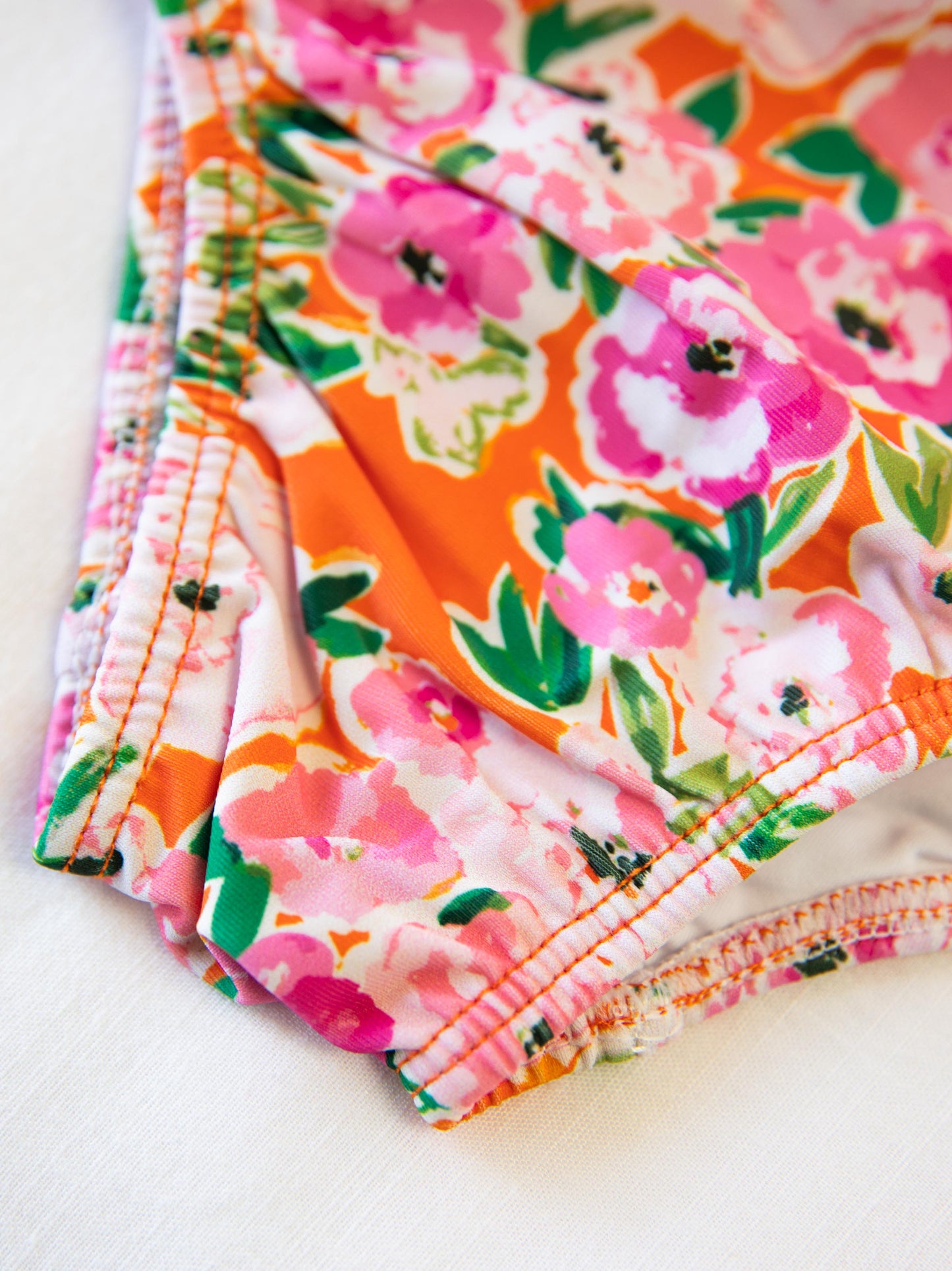 Mary One Piece - Glowing Pink Flowers