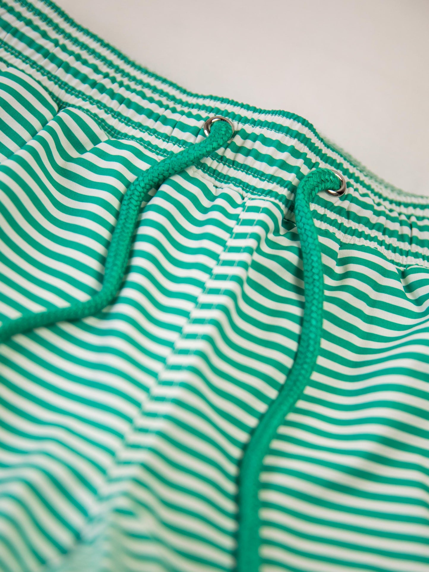 Boy's Swim Trunks - Green Stripe