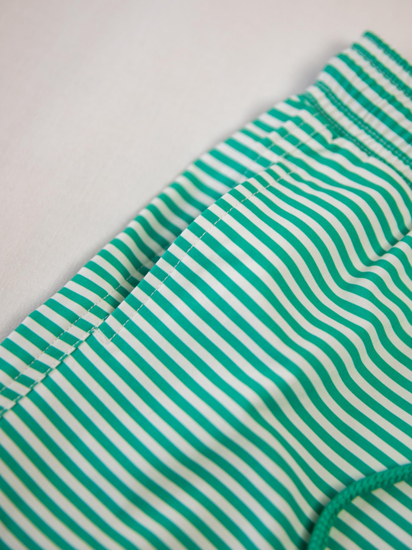 Boy's Swim Trunks - Green Stripe