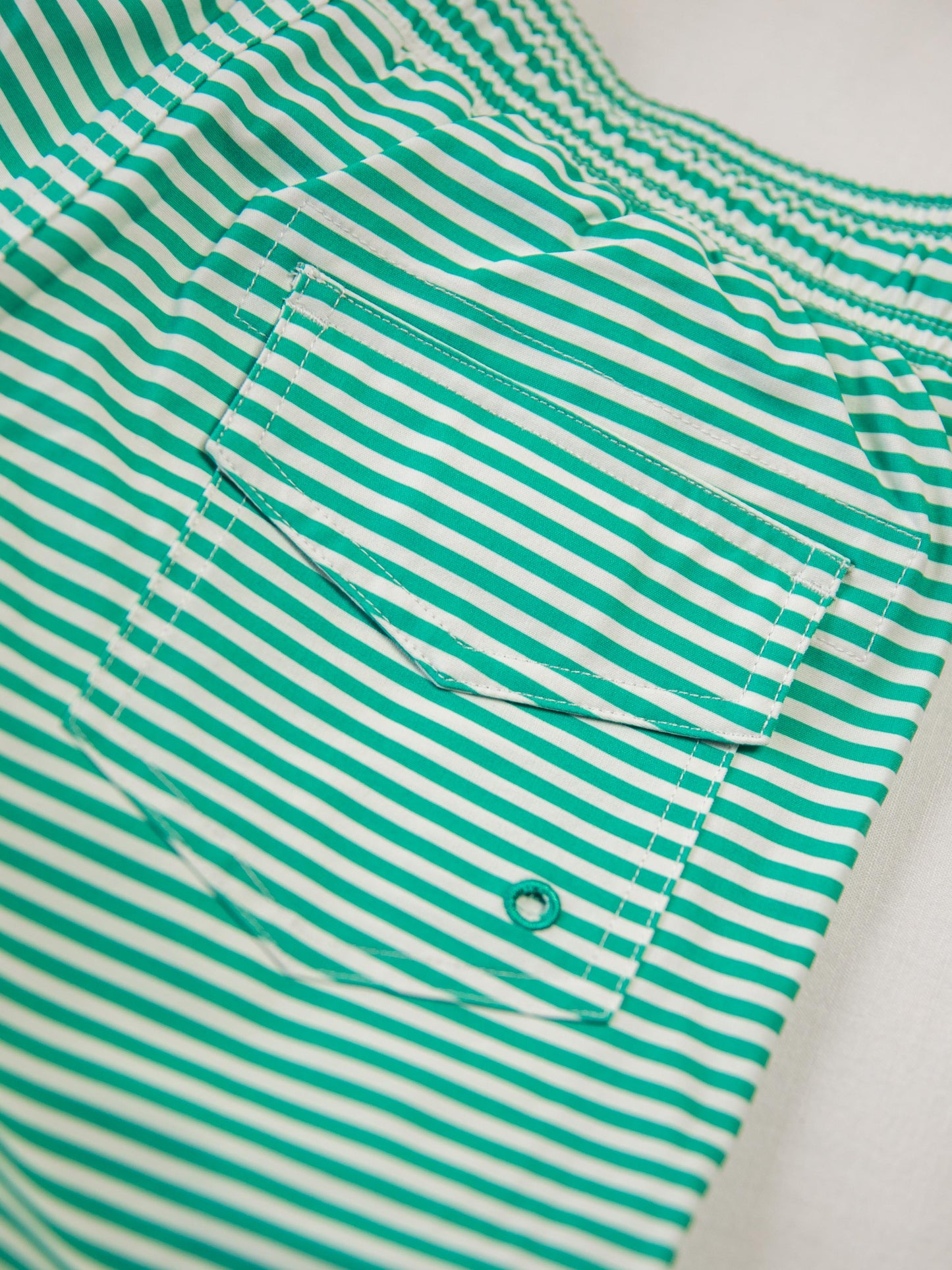 Boy's Swim Trunks - Green Stripe