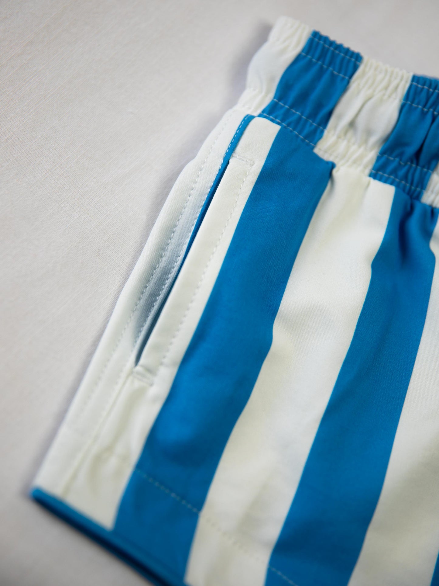 Boy's Swim Trunks - Beachy Blue Stripes