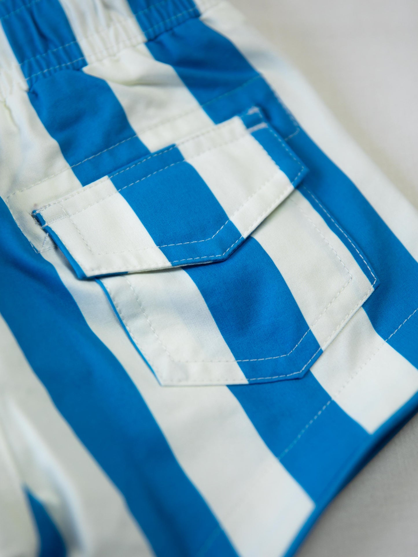 Boy's Swim Trunks - Beachy Blue Stripes
