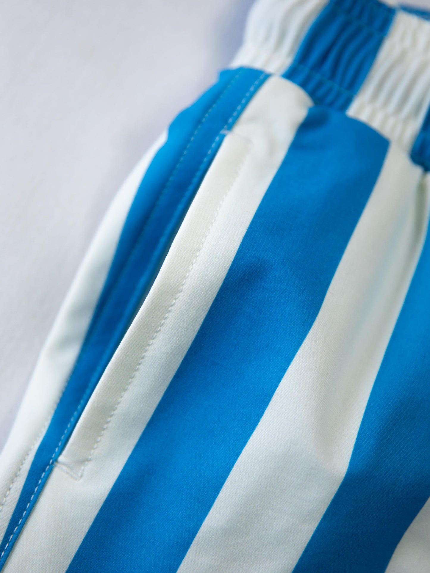 Boy's Swim Trunks - Beachy Blue Stripes