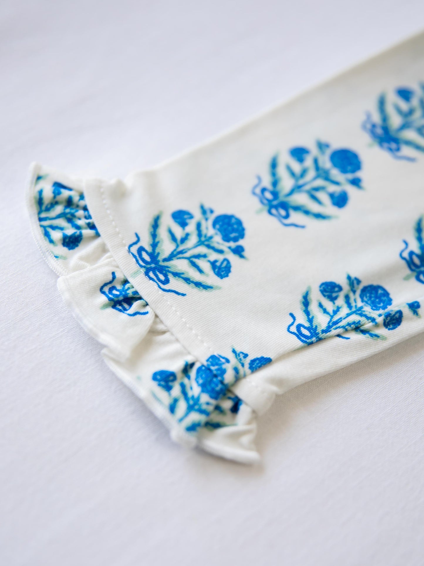 Cloud Fitted Ruffled Pajamas - Blue Nostalgia