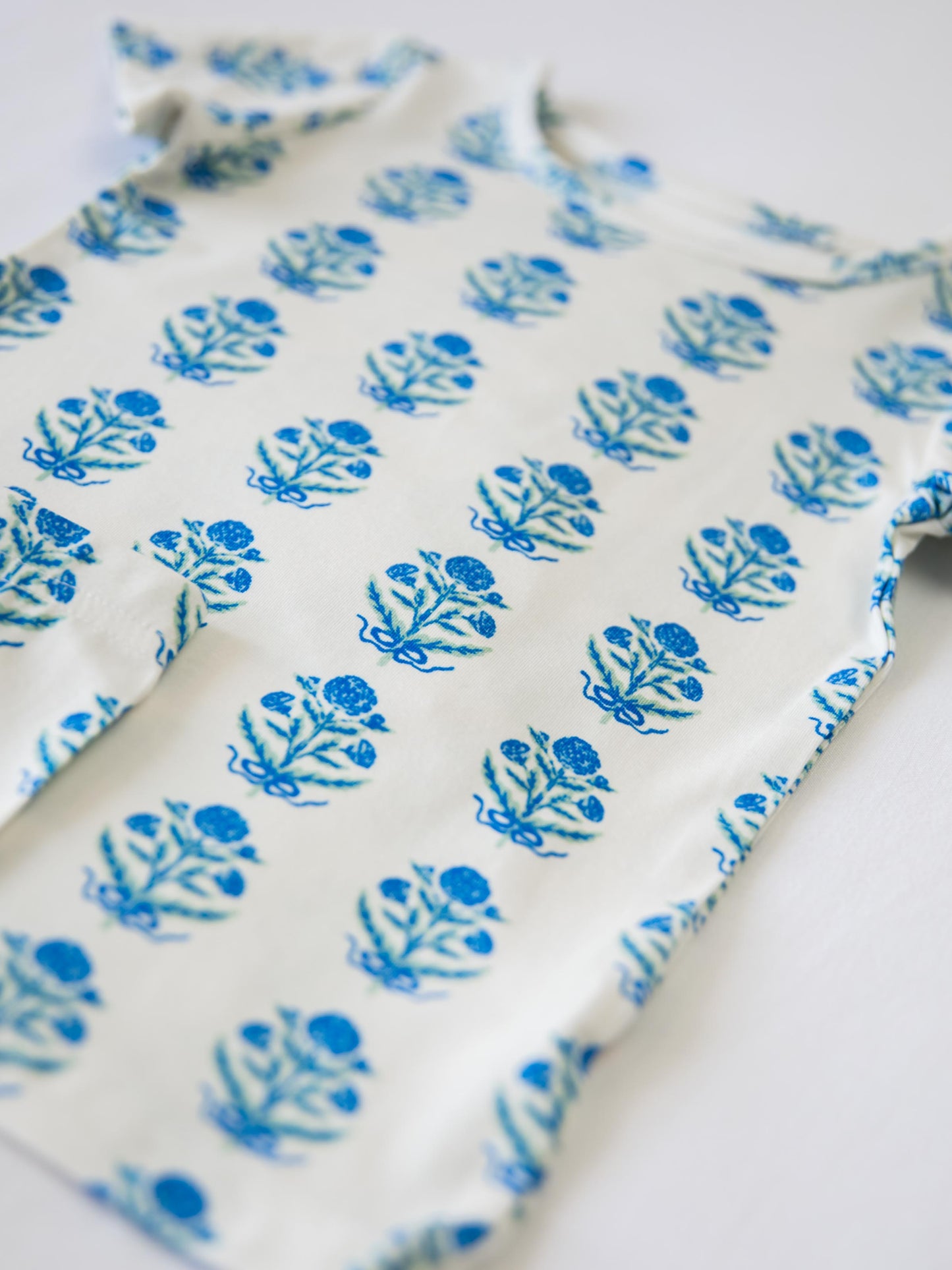 Cloud Fitted Ruffled Pajamas - Blue Nostalgia