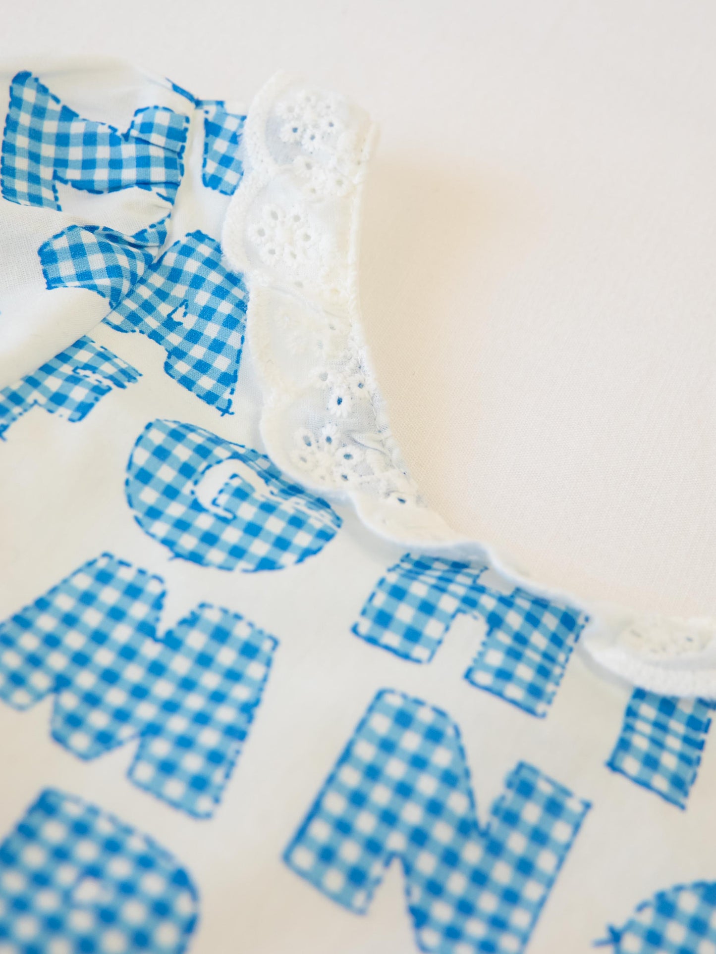 Ruffled Pocket Tunic Set - Alphabet Check Blue