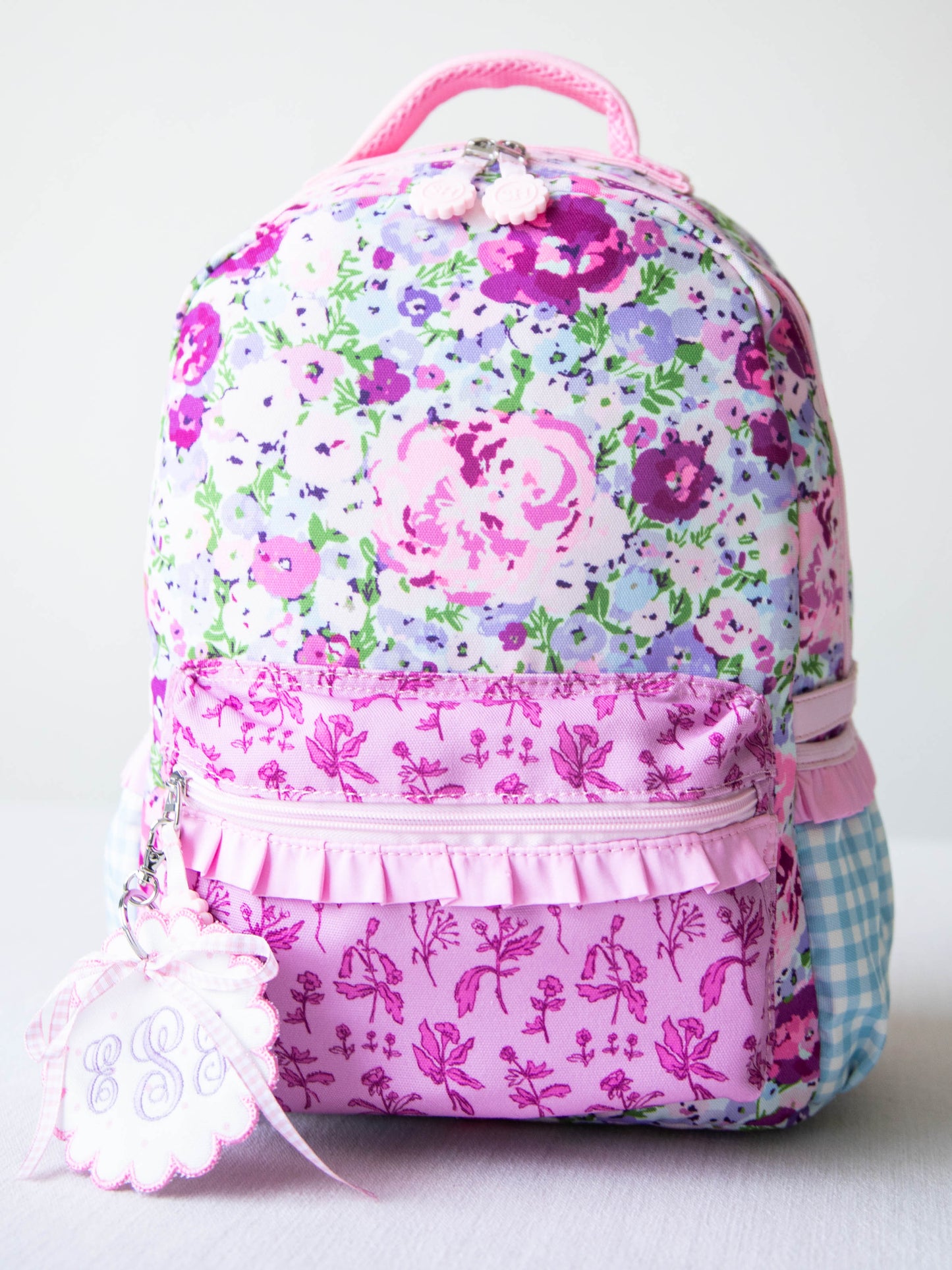 Monogrammed Go Everywhere Tag - Orchid Pink Dot