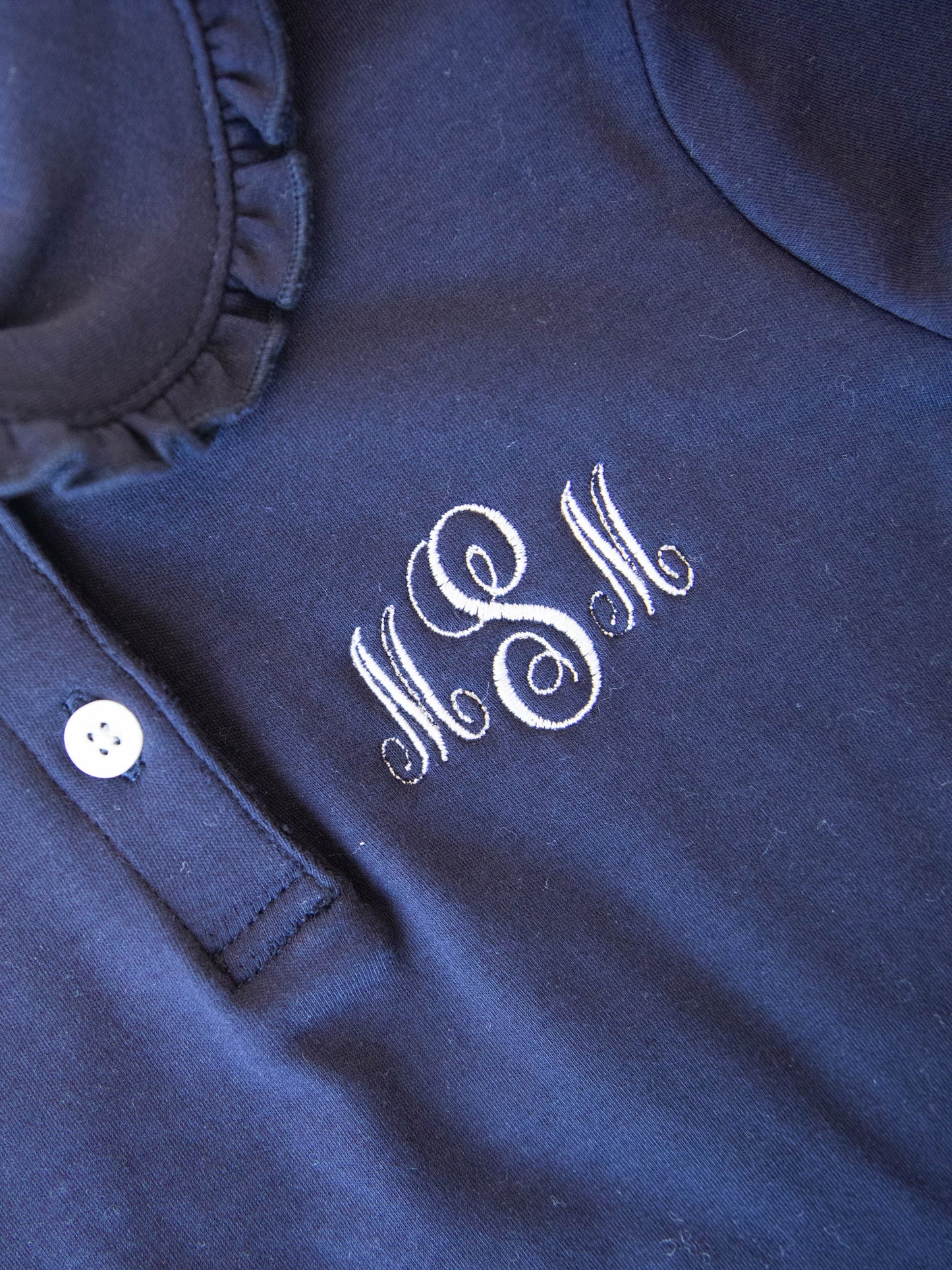 Ruffled Polo Shirt - Night Sky