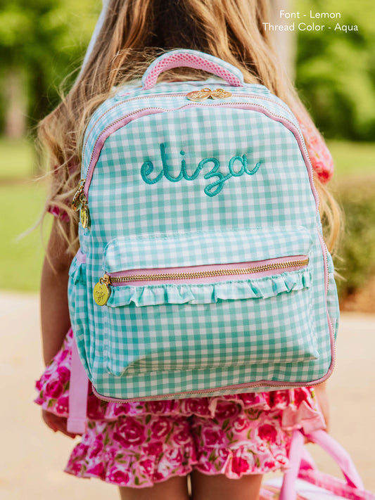 Ridley Backpack - Mint Gingham