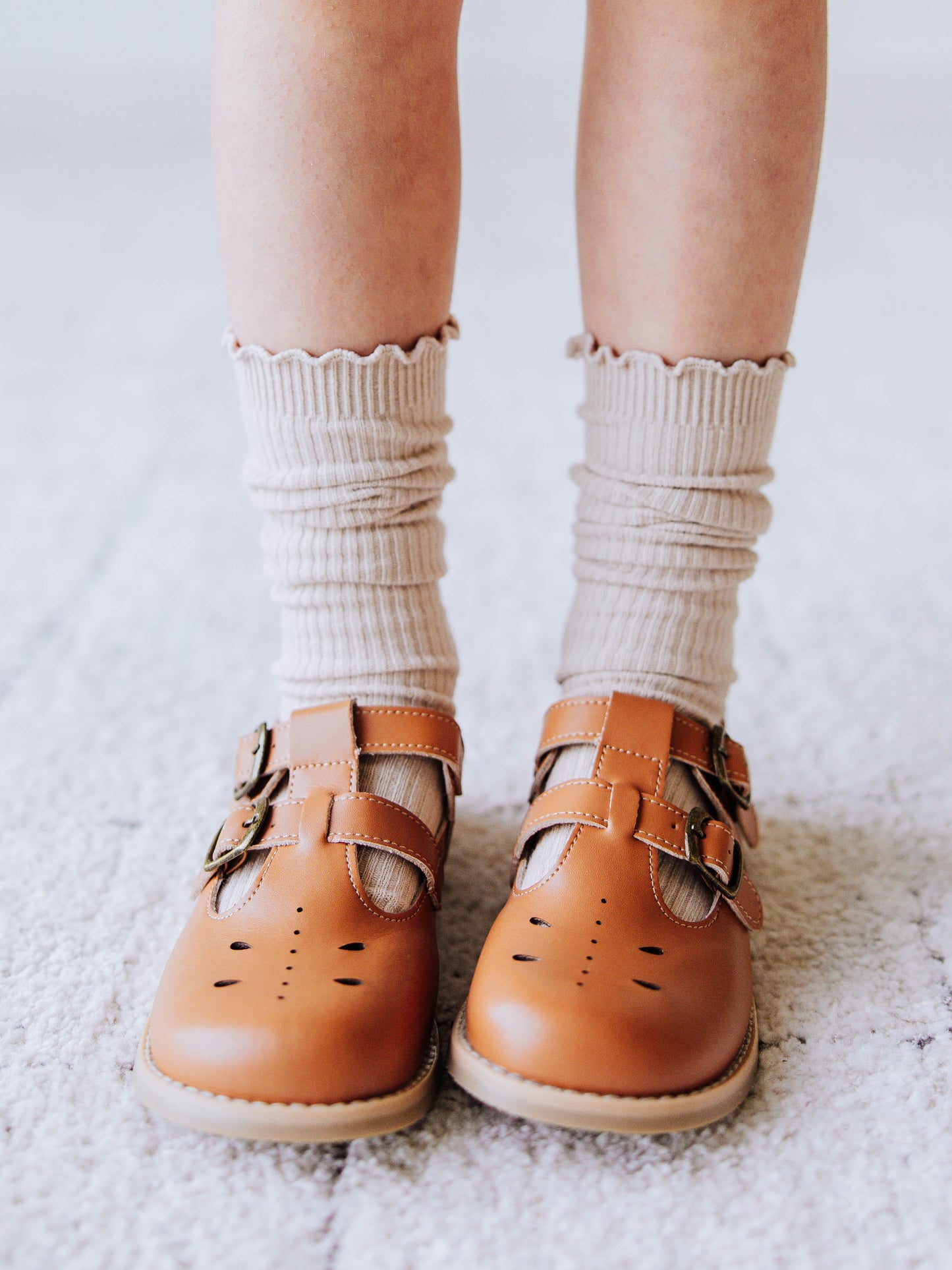 Ruffled Socks - Tan