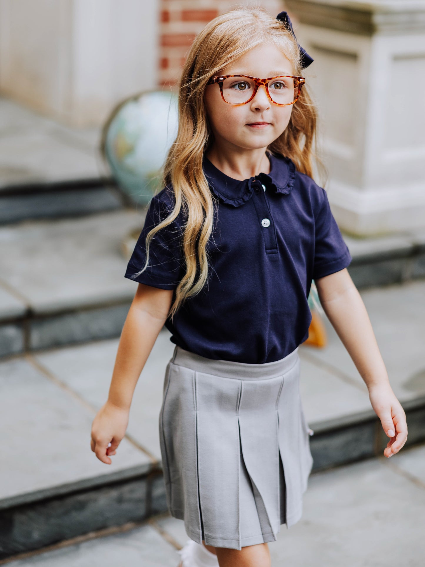 Ruffled Polo Shirt - Night Sky