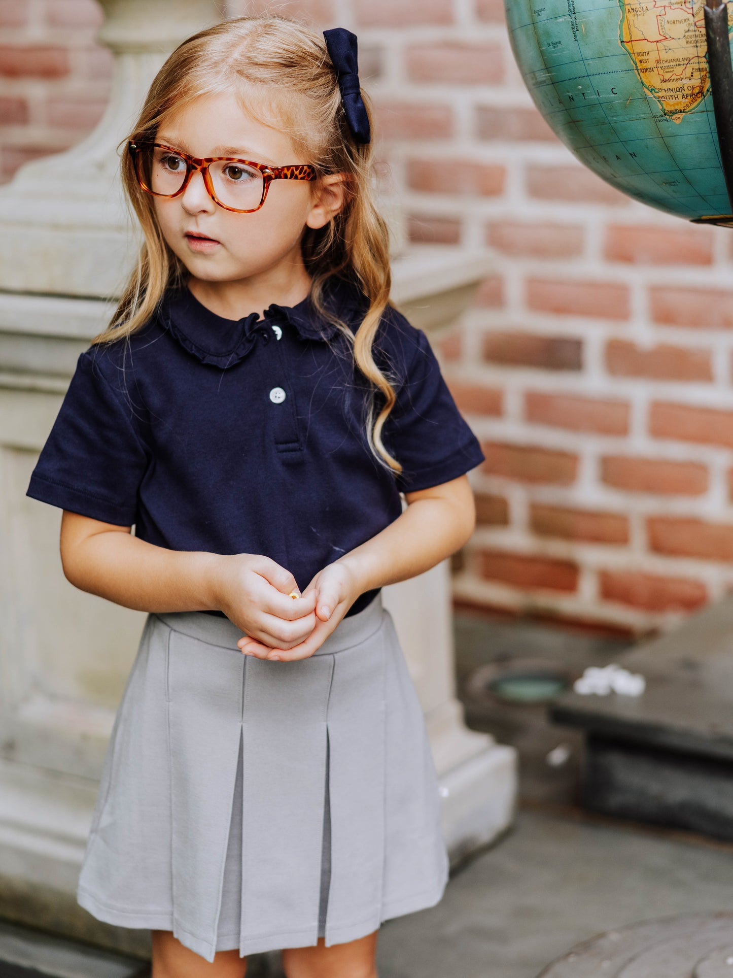 Ruffled Polo Shirt - Night Sky