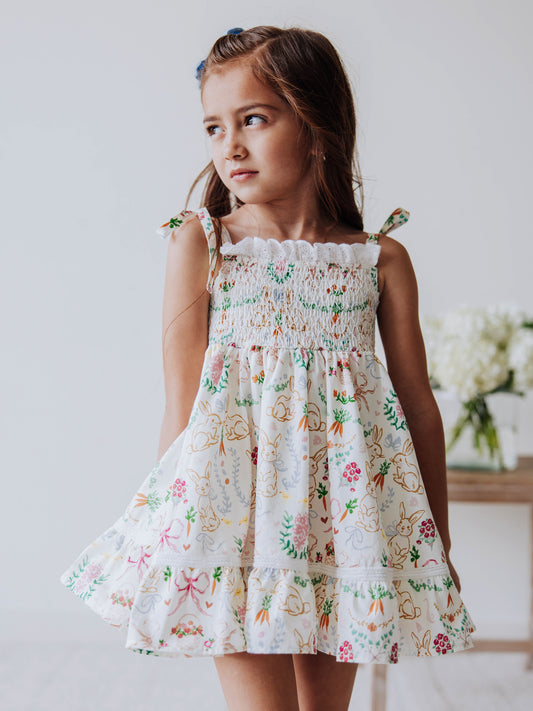 Audrey Smocked Dress - Down the Bunny Trail