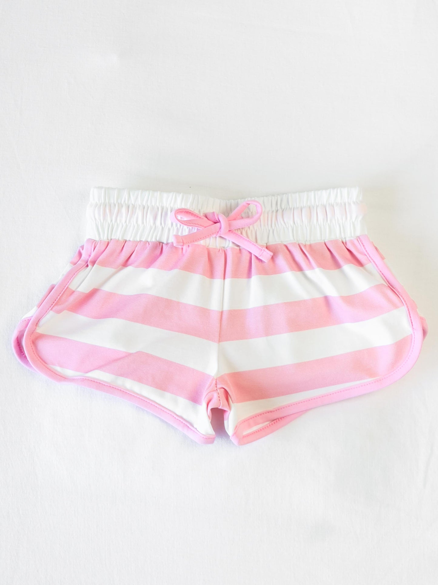 Athletic Shorts - Dusty Pink Stripes