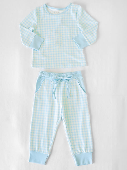Jogger Play Set - Bunny Blue Check