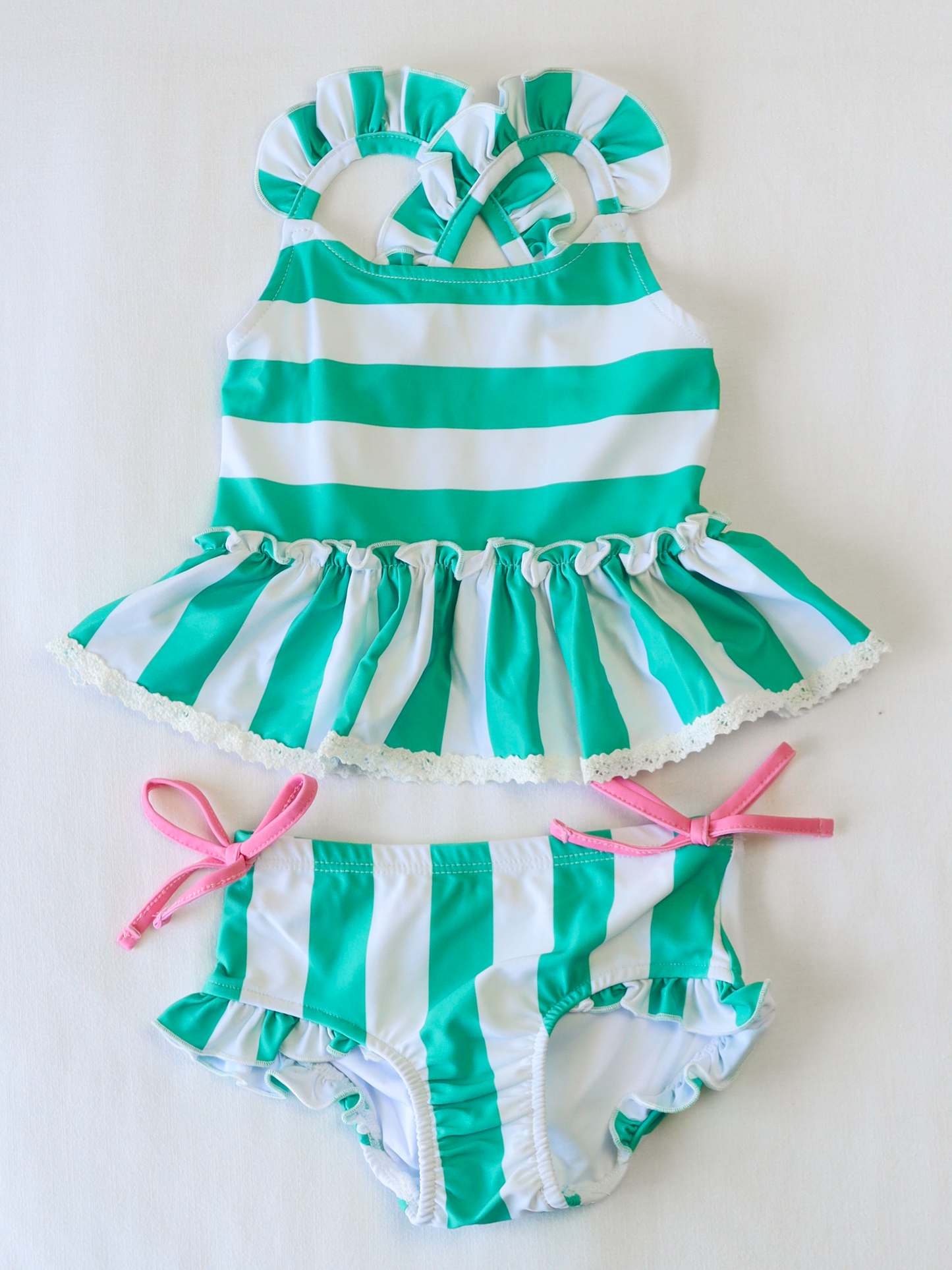 Maddi Tankini - Sea Green Stripe
