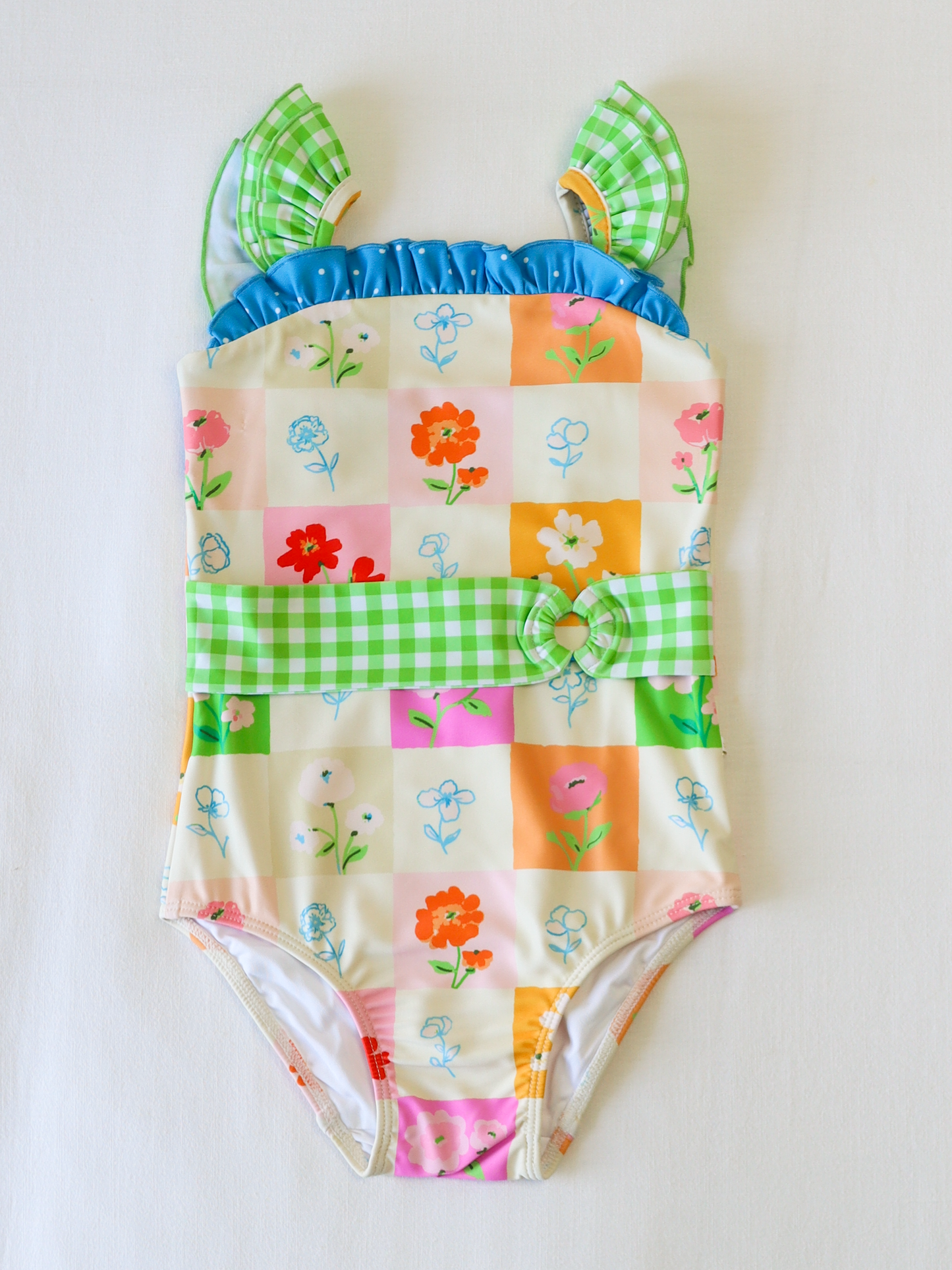 Maisie One Piece - Checkered Blooms