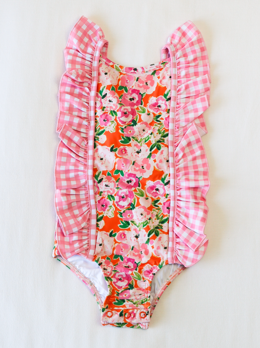 Moxie One Piece - Glowing Pink Flowers