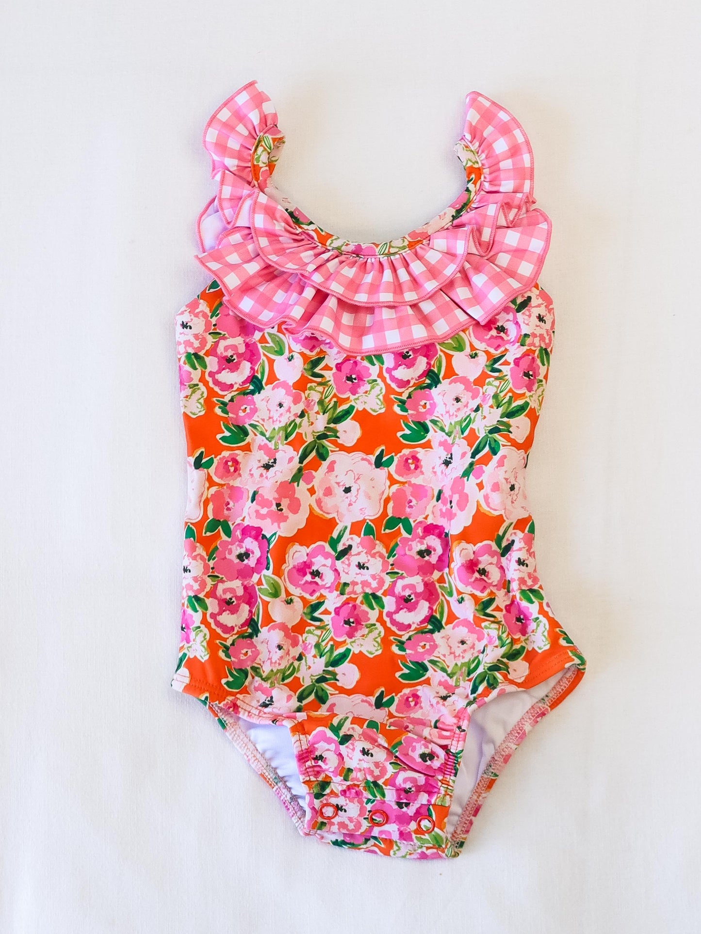 Mary One Piece - Glowing Pink Flowers