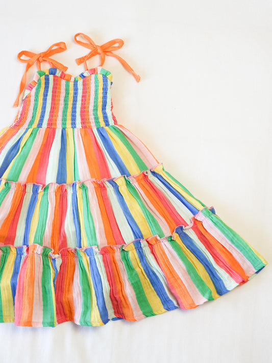 Beach Dress - Rainbow Stripes