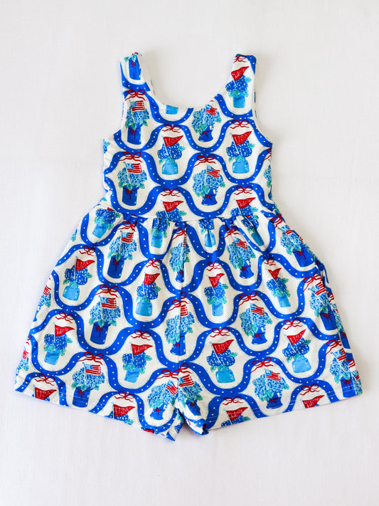 Short Leggy Romper - Star Spangled Banner
