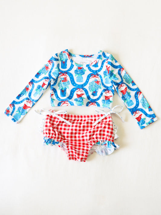 Micah Crop Rash Guard - Star Spangled Banner