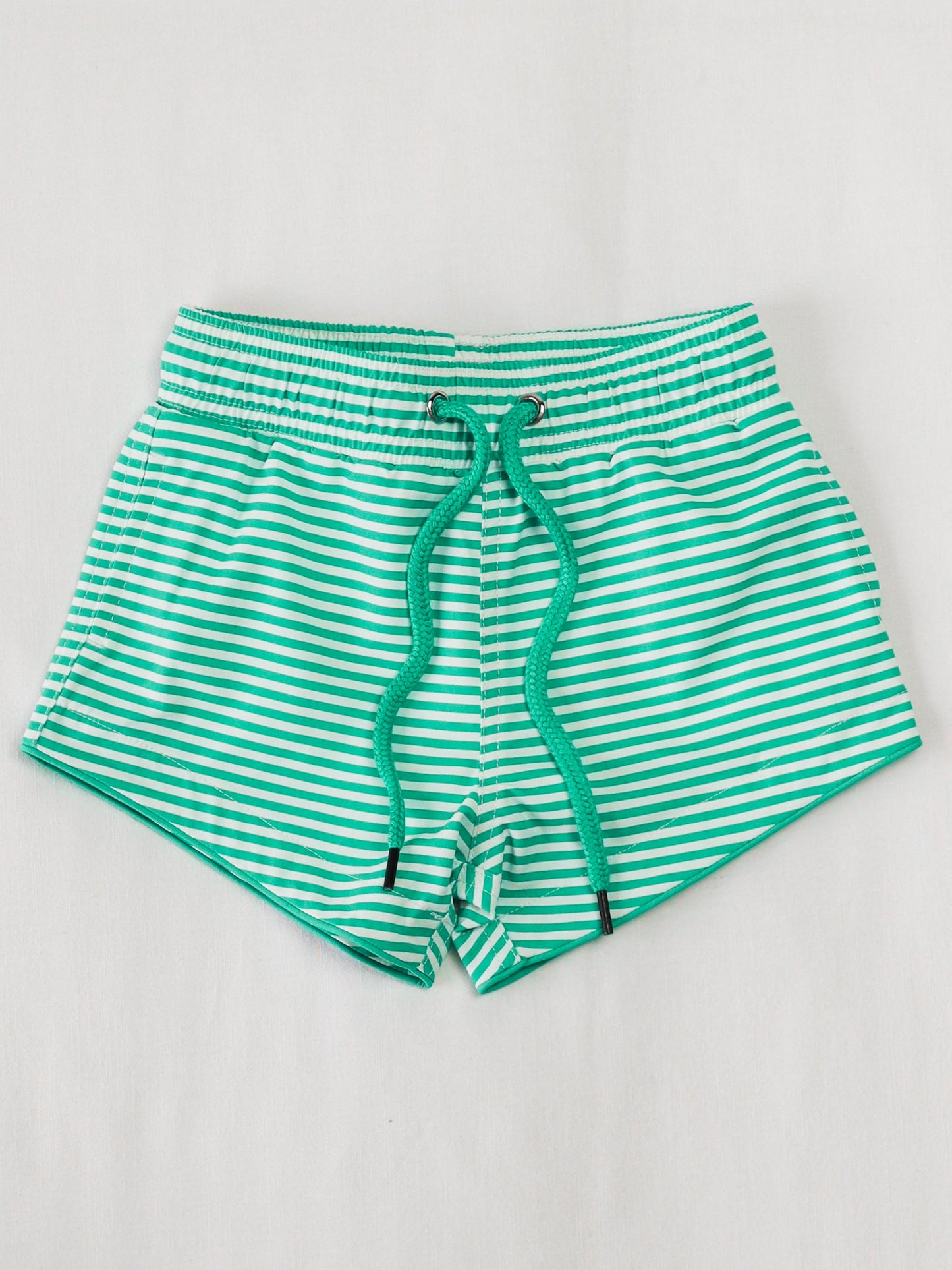 Boy's Swim Trunks - Green Stripe