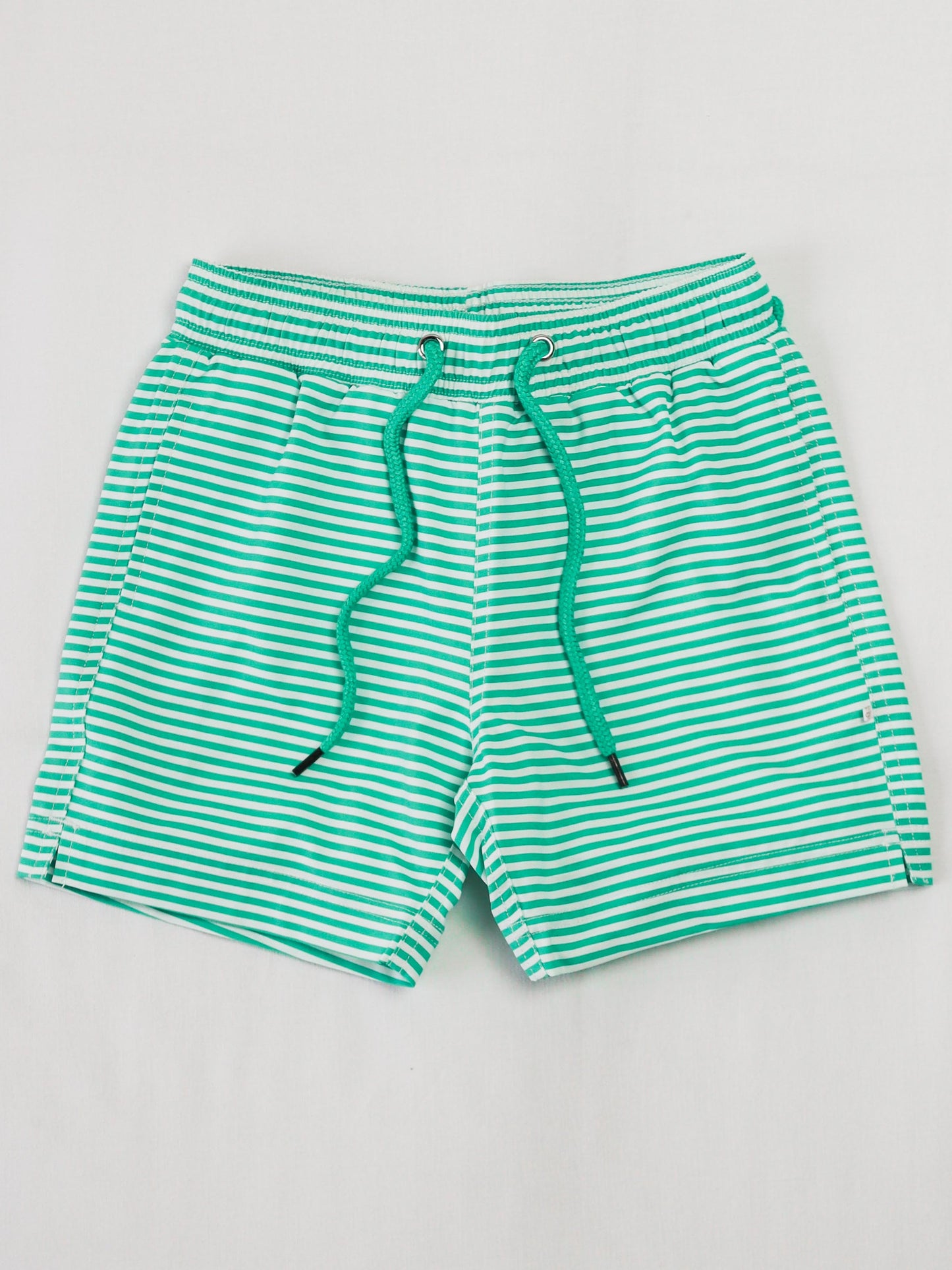 Boy's Swim Trunks - Green Stripe