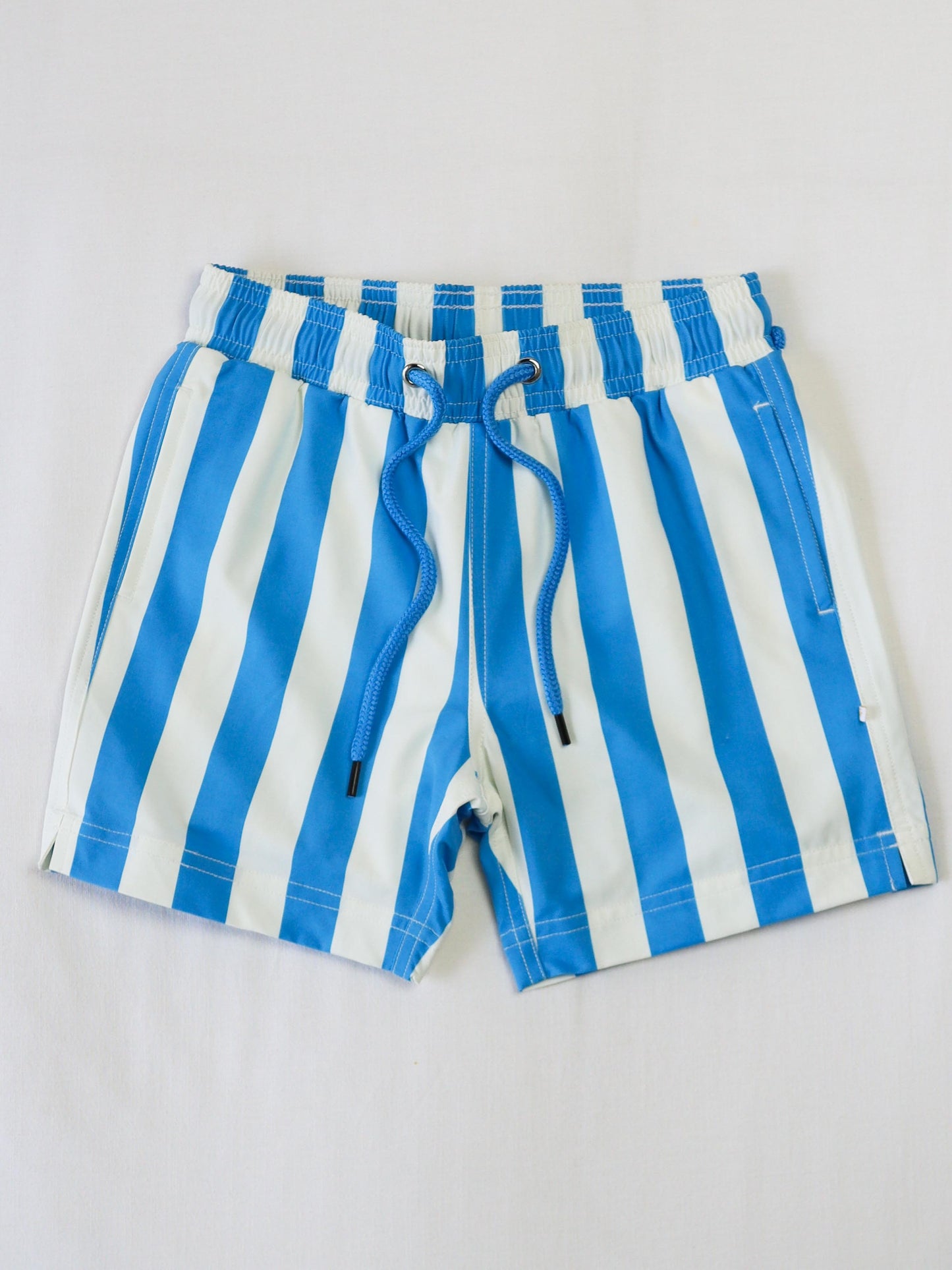 Boy's Swim Trunks - Beachy Blue Stripes