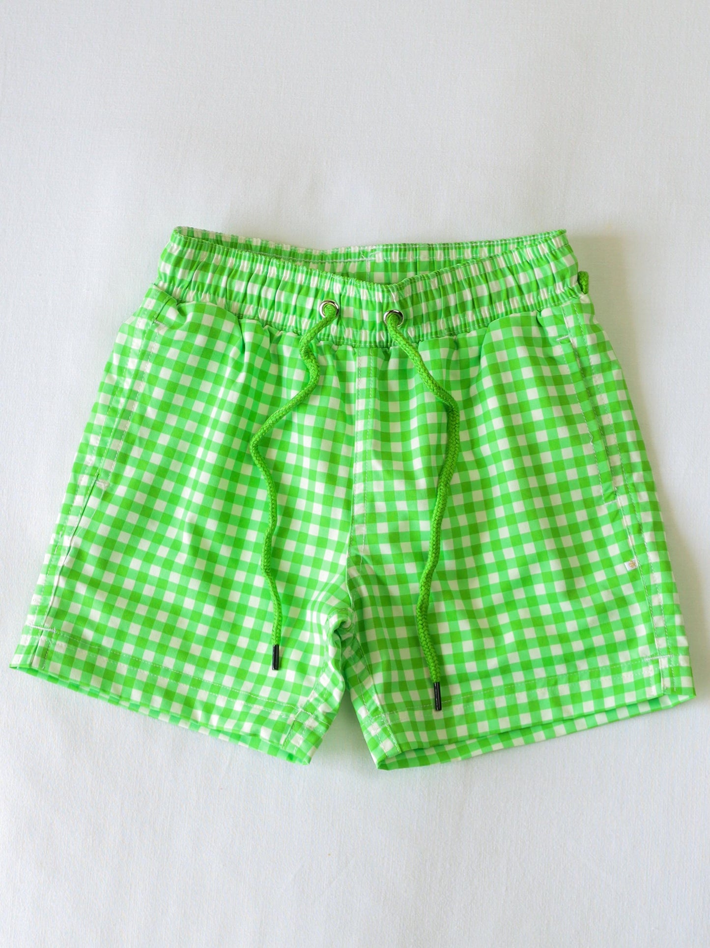 Boy's Swim Trunks - Lemon Lime Check