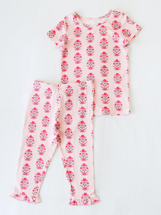 Cloud Fitted Ruffled Pajamas - Pink Nostalgia
