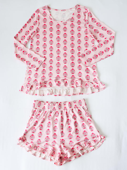 Women's Ruffled Cloud Pajamas - Pink Nostalgia
