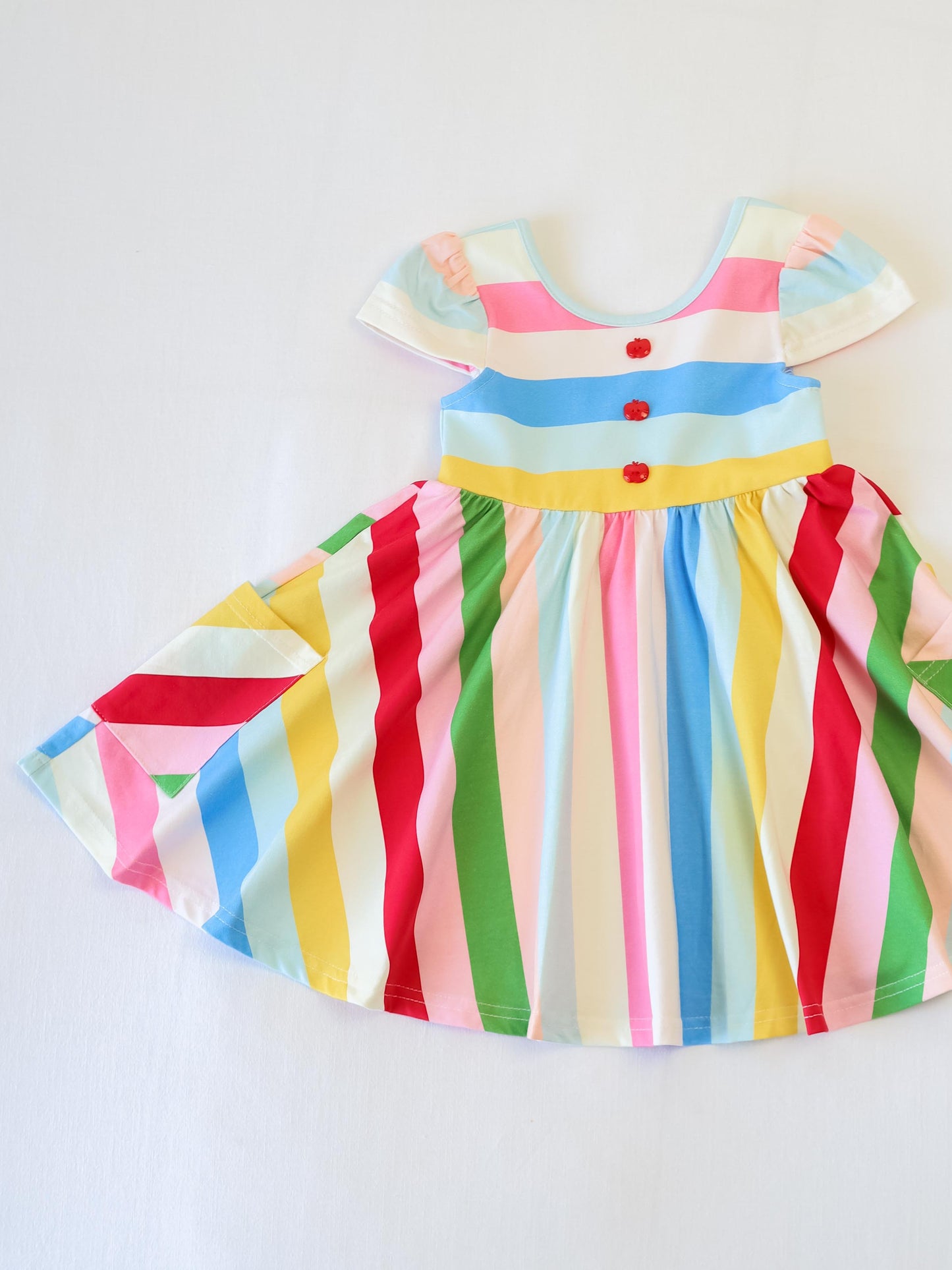 Flair Dress - Crayon Stripes
