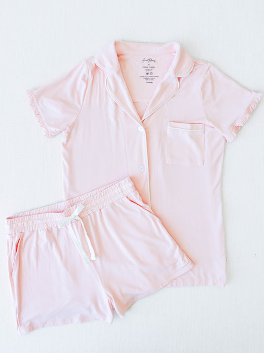 Women's Relaxed Pajama Set - Light Blush