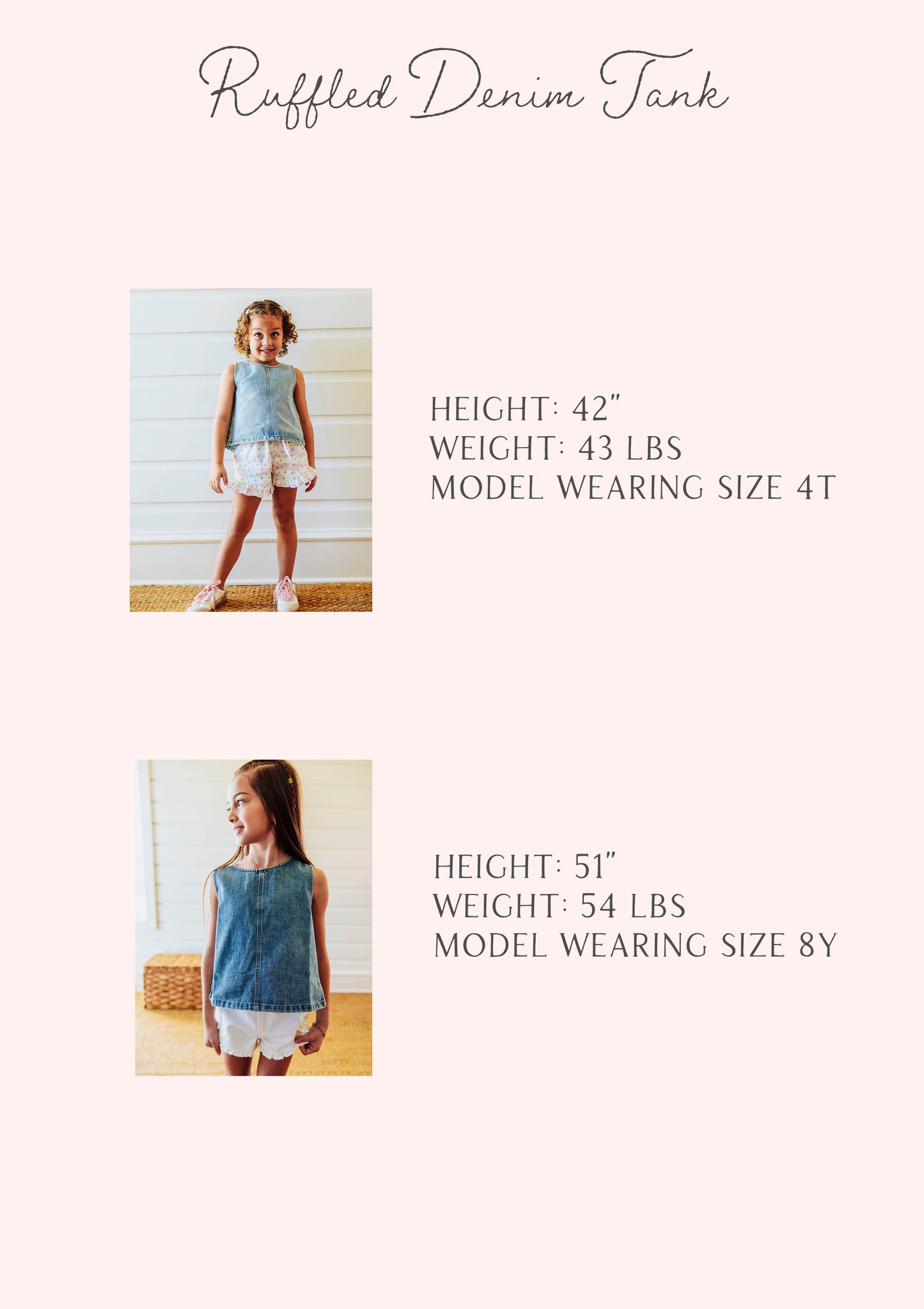 Ruffled Denim Tank - Light Wash
