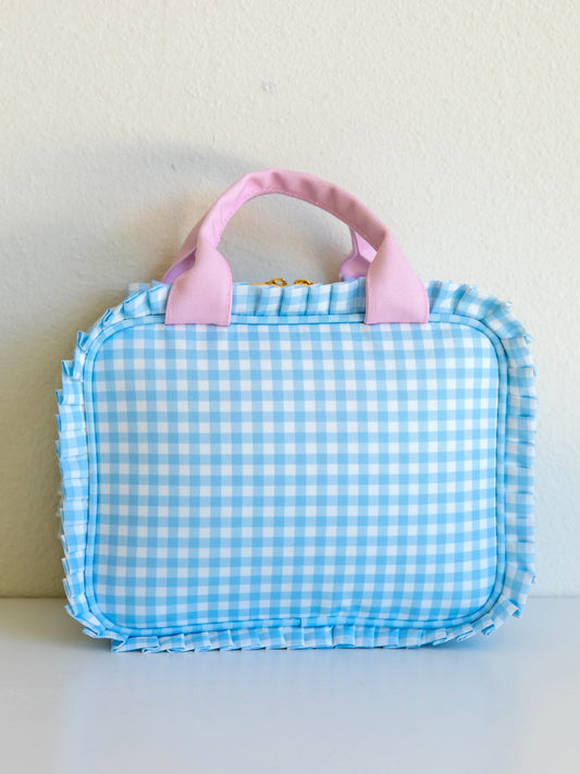 Ruffled Lunch Kit - Blue Gingham
