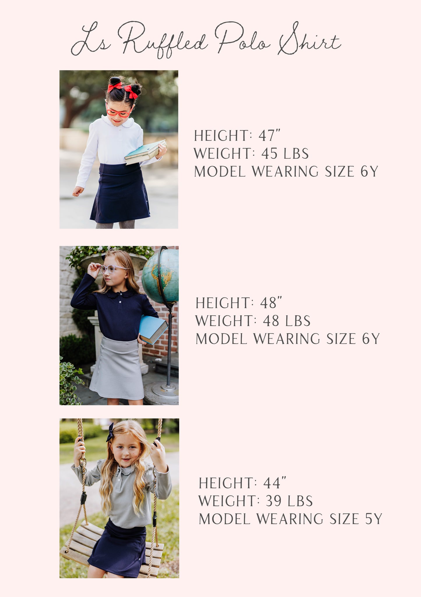 LS Ruffled Polo Shirt - Night Sky