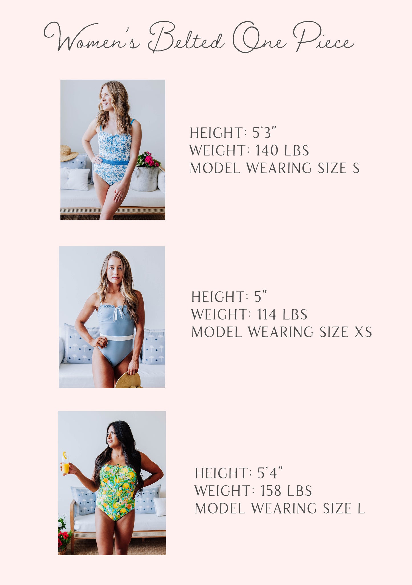 Women's Belted One Piece - Blue Me Away