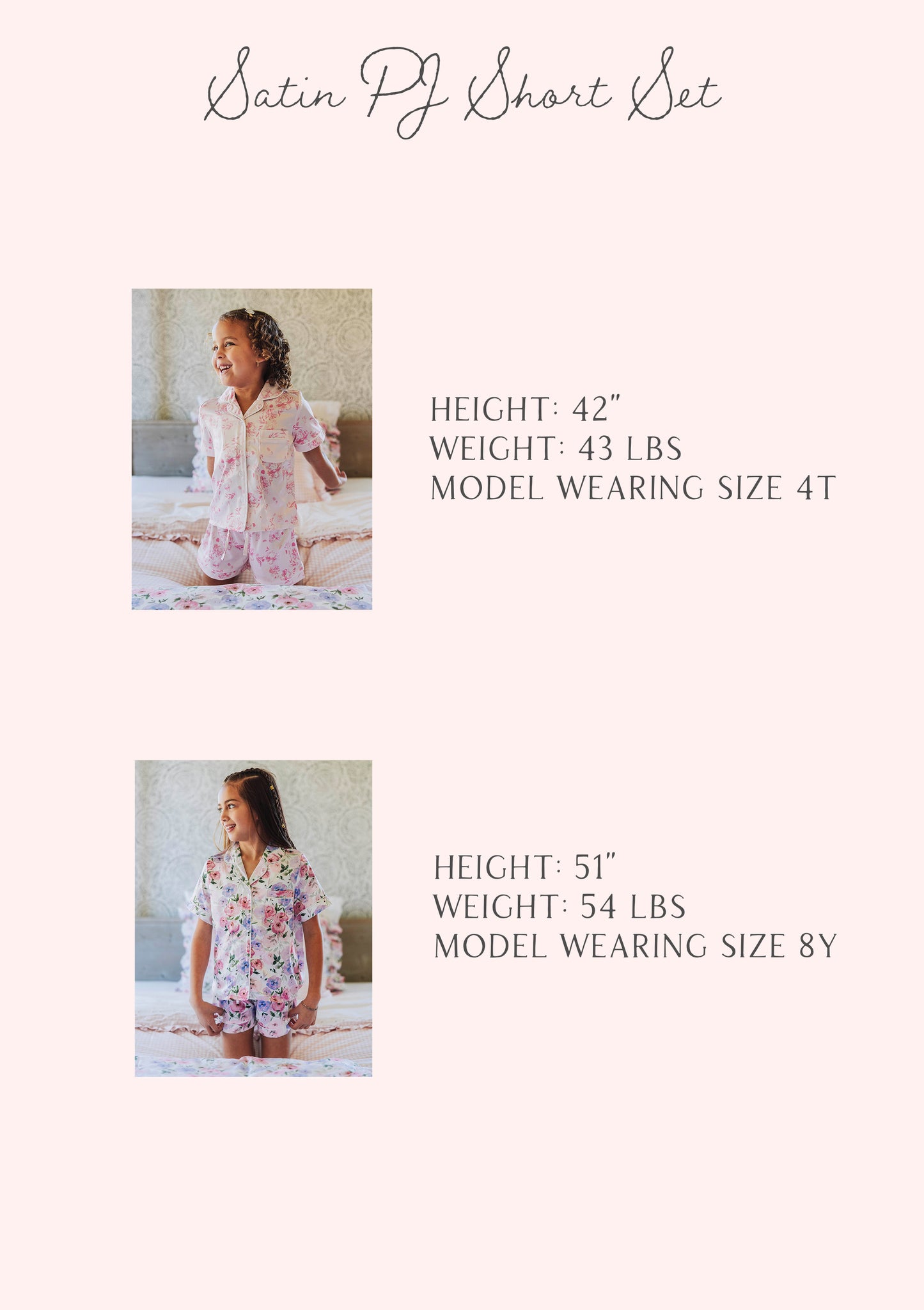 Satin PJ Short Set - Falling Pink Petals