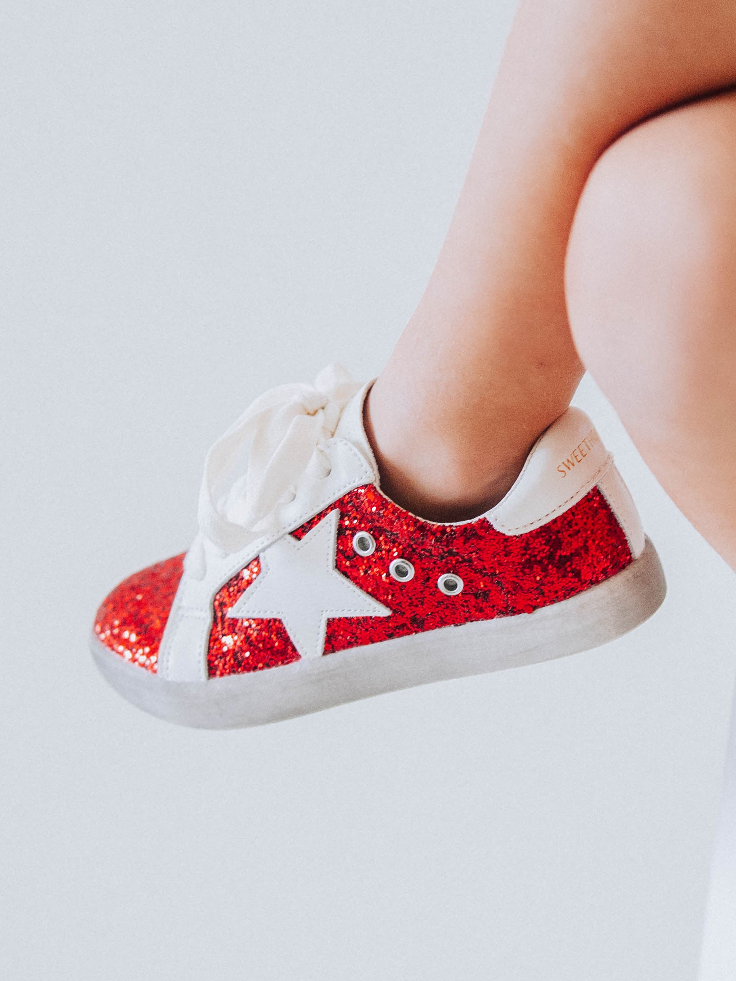 Red glitter tennis shoes online