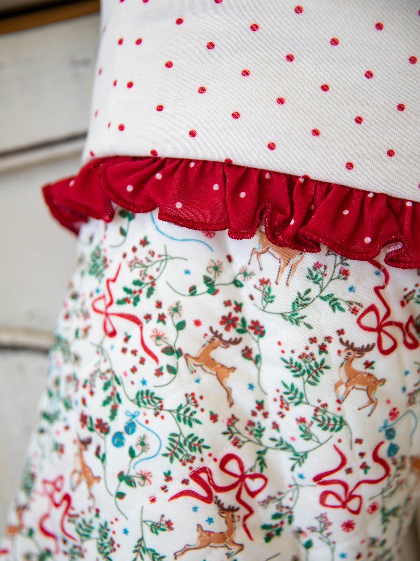 Ruffled Stocking - Holly Jolly Reindeer