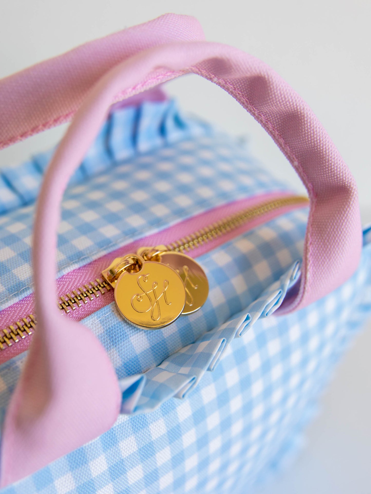 Ruffled Lunch Kit - Blue Gingham