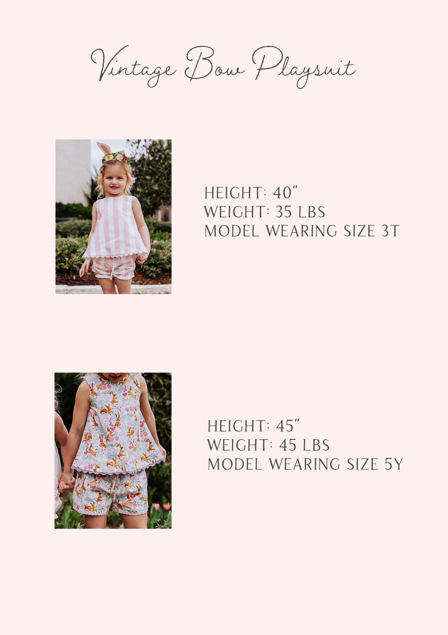 Vintage Bow Playsuit - Pink Stripe