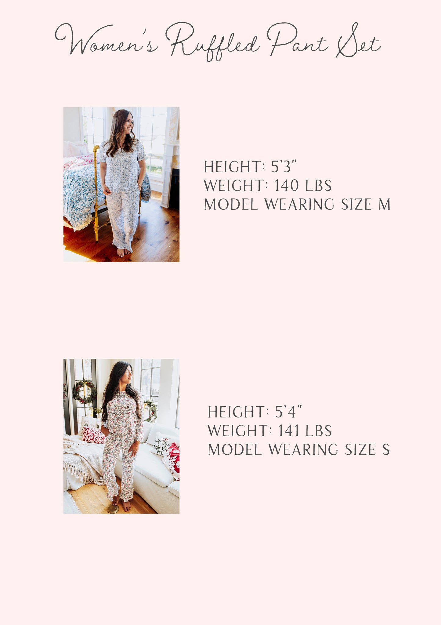 Women's Ruffled Pant Set - Falling Purple Petals