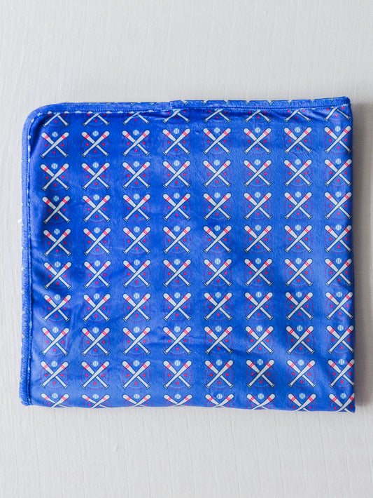 Piping Beach Blanket - Baseball Bats Navy