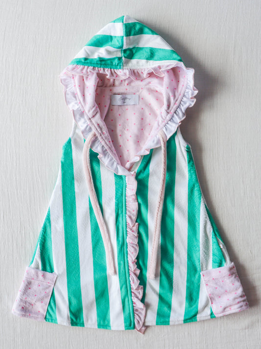 Terry Cover Up - Green Stripe